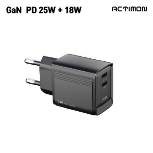 [엑티몬]가정용 GAN PD25W 충전기C타입 2포트 MON-PD25W-CC-T7 ( 케이블 미포함)