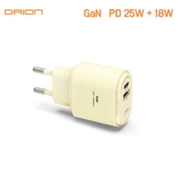 [드리온]가정용 GAN PD25W C+USB 2포트 충전기(케이블 미포함) DR-PD25W-CU-T1/T7