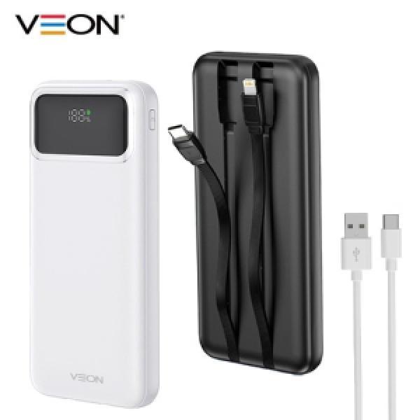 [VEON] 더셀 케이블일체형 PD20W 고속충전 LCD 보조배터리 10000mAh (C타입케이블 포함)