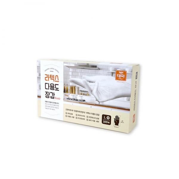 태화 라텍스 다용도장갑(대 100매)_1658 요리장갑 다용도장갑 라텍스장갑 쉐프장갑 미용장갑