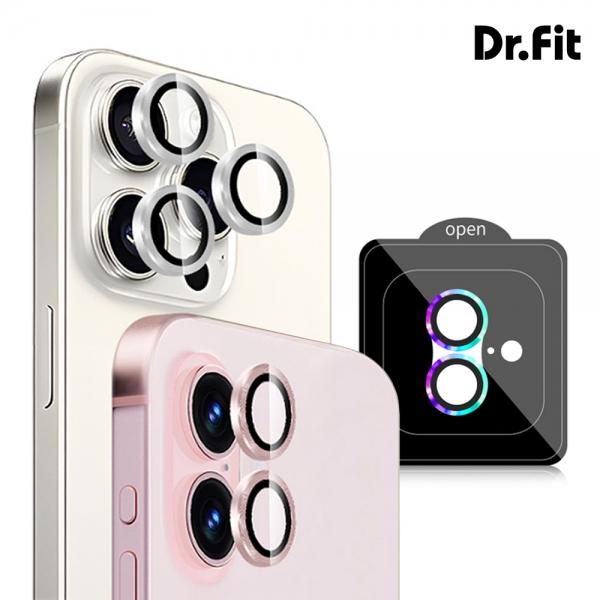 닥터핏 메탈링 카메라렌즈 강화유리필름-1매 [iPhone16-6.1/iPhone16 Plus-6.7] 16-6.1/16 플러스-6.7