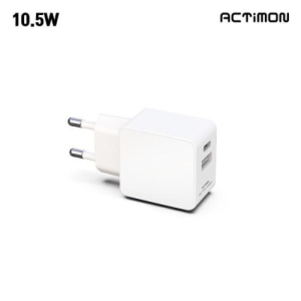 [엑티몬] 가정용 충전기10.5W C+USB 2포트 MON-10.5W-CU-T1(케이블 미포함)