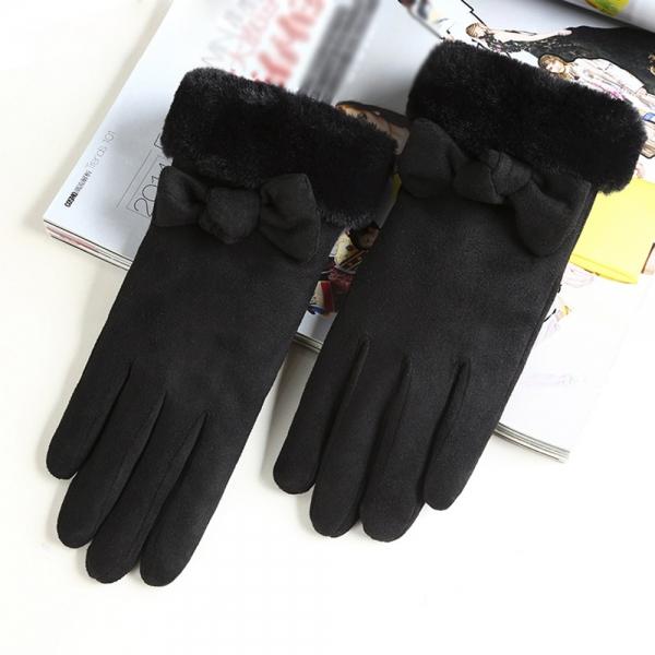 스웨이드 리본 터치장갑 겨울 보온 스마트폰장갑