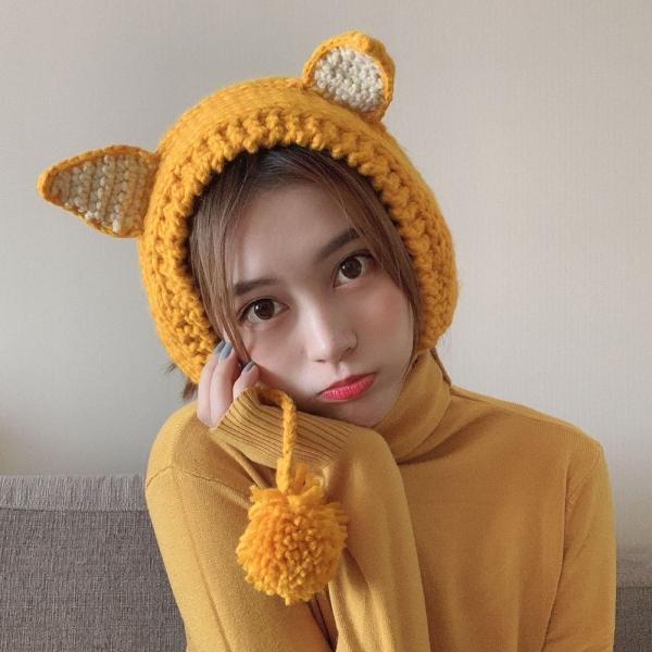 큐티 니트 귀도리 겨울 보온 여자귀마개