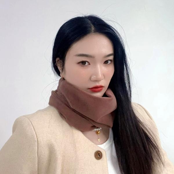 히트온 플리스 넥워머 겨울 방한 목토시 브라운