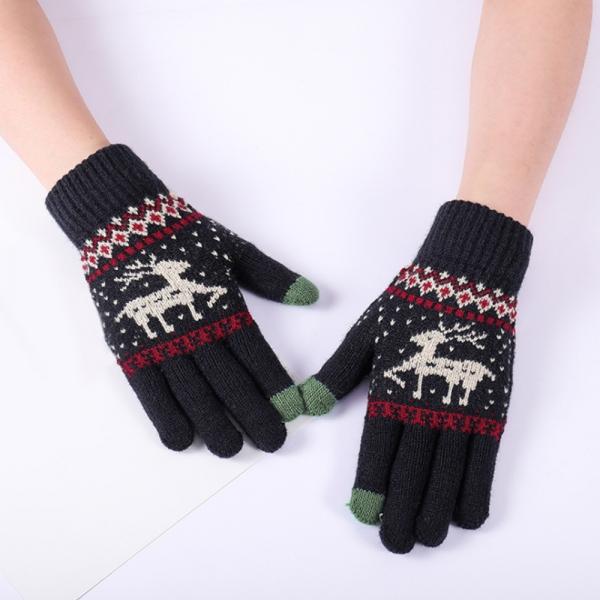 겨울사슴 스마트폰 터치장갑 보온 니트장갑(네이비)