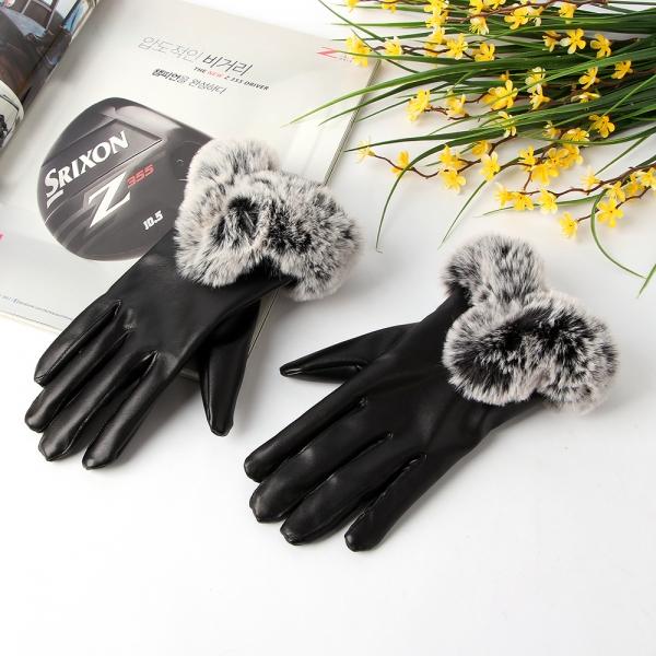 로망스 퍼 가죽장갑 여성용겨울장갑