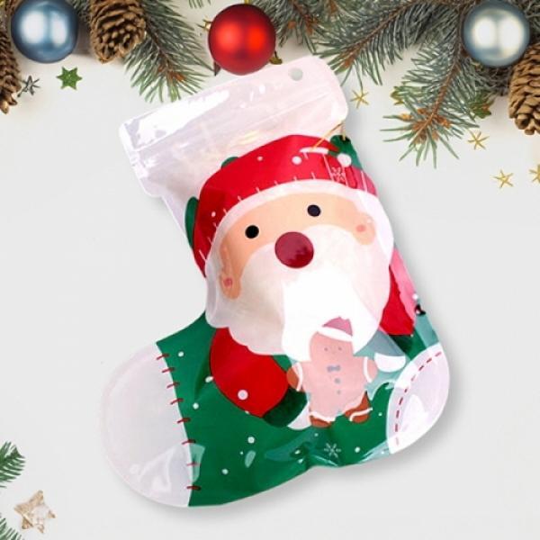 크리스마스 산타양말 지퍼팩