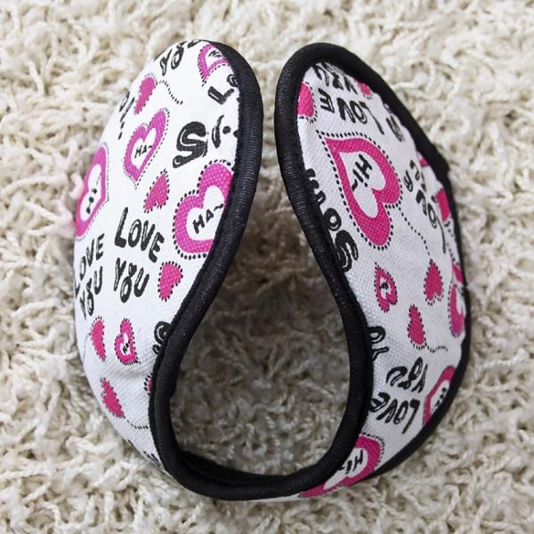 팬시 패턴 귀마개(하트) 겨울용 털귀마개