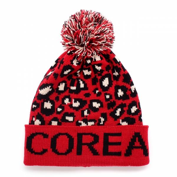 얼룩 패턴 비니 모자(여성용) 겨울 니트모자