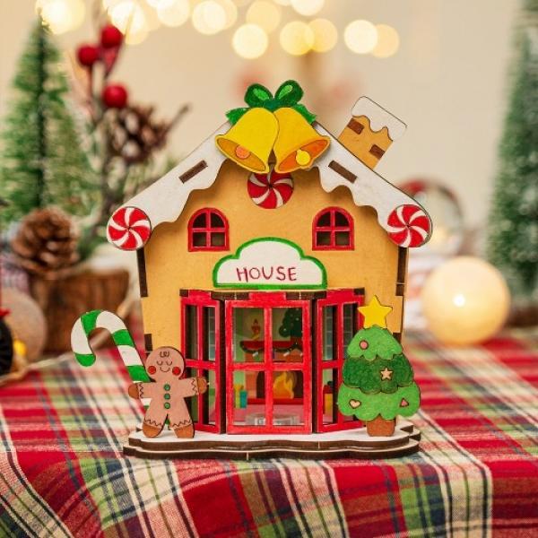 크리스마스 MDF 입체 집 무드등