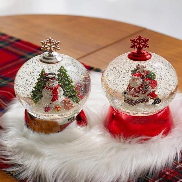 원형 크리스마스 워터볼 오르골 2type
