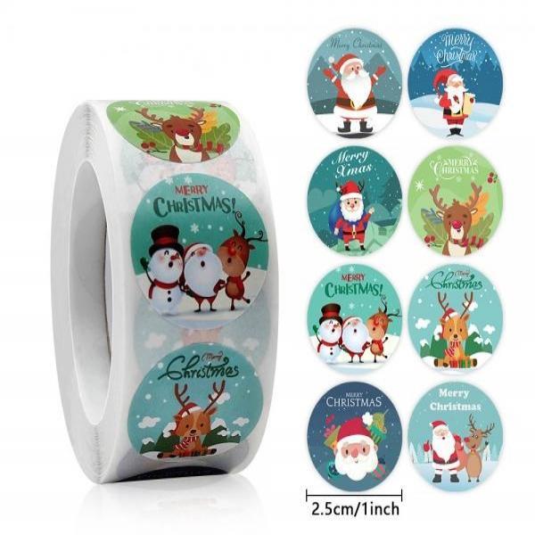 크리스마스 스티커 다꾸스티커 크리스마스카드 선물포장 스티커 500매