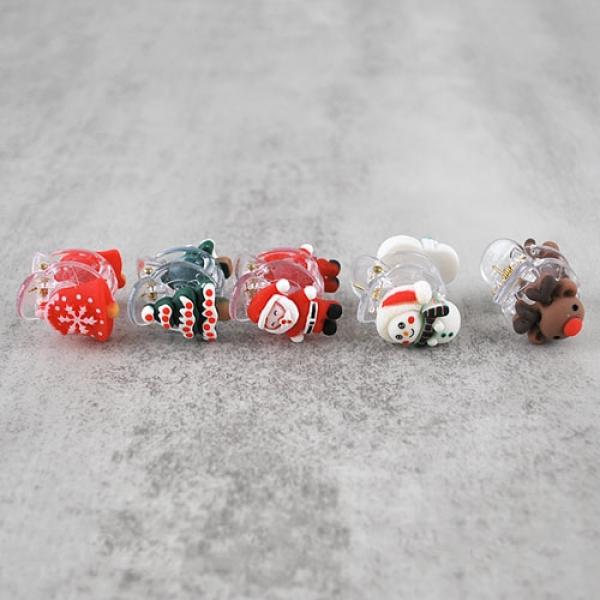 135B,E11] 700 크리스마스 투명 집게 머리핀 시즌2 (16개세트)