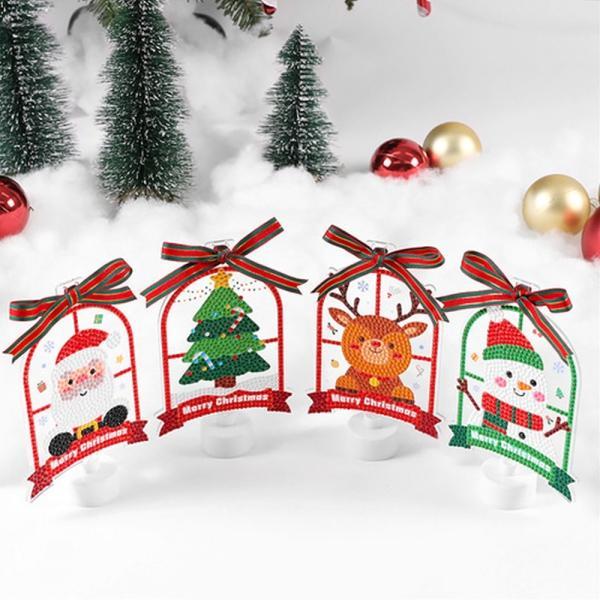 (CL) 크리스마스 리본 보석십자수 무드등