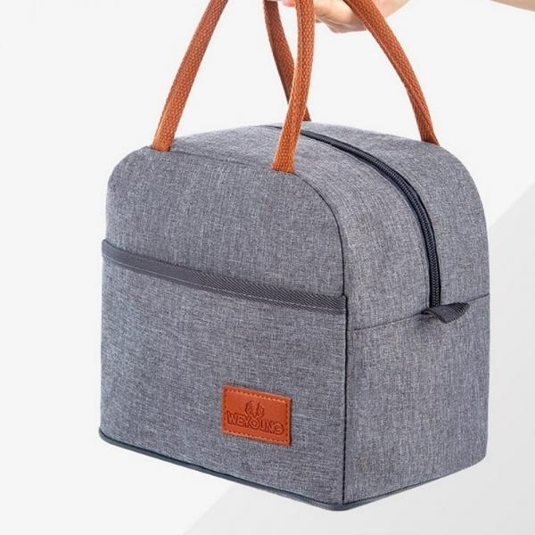 샐러드도시락통 직장인 보온 보냉 소풍 도시락 가방 런치 백 박스 (라운드 그레이)