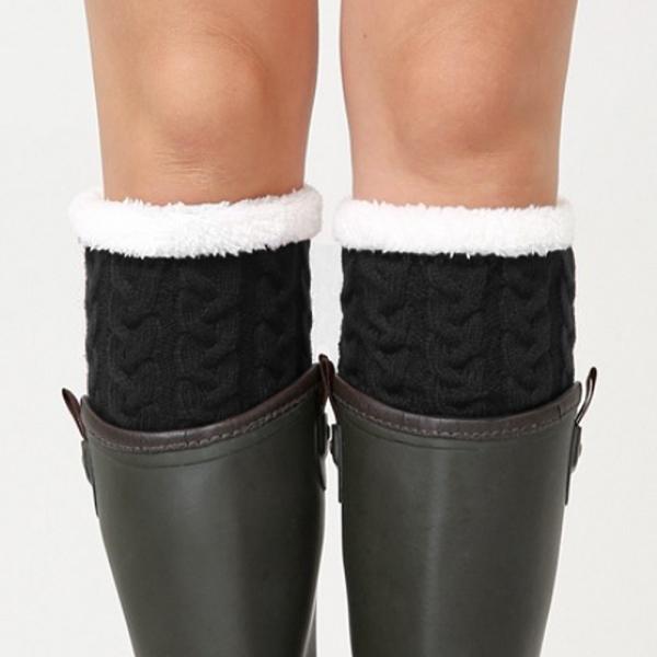 리나 겨울 도톰기모 숏 레그워머 22cm (블랙)