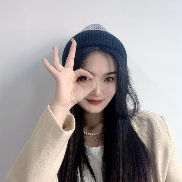 포근한 기모 니트 겨울 비니(그레이)