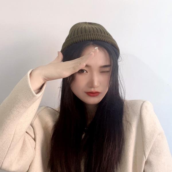 포엔 겨울 니트 숏비니(카키)