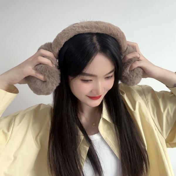 마카롱 겨울 방한 귀마개(브라운)