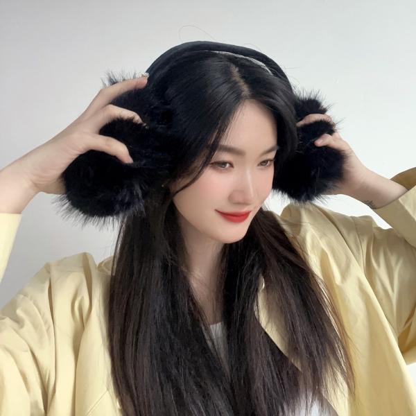 쁠리즈 왕방울 겨울 귀마개(블랙)