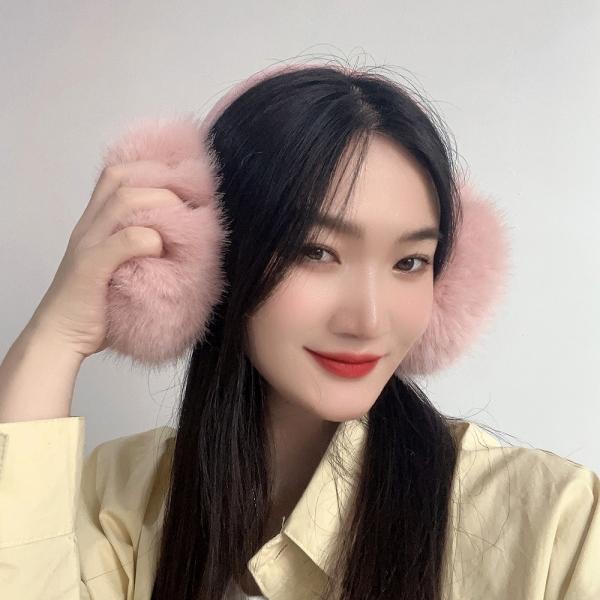 쁠리즈 왕방울 겨울 귀마개(핑크)