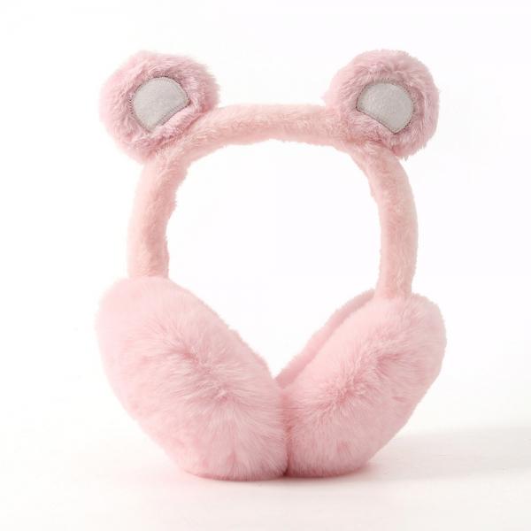 핑크베어 퍼 겨울 귀마개