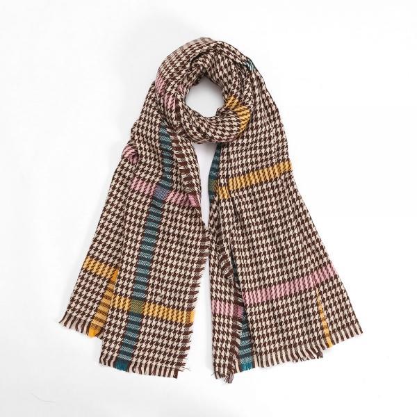 그레타 체크 겨울 머플러(브라운)