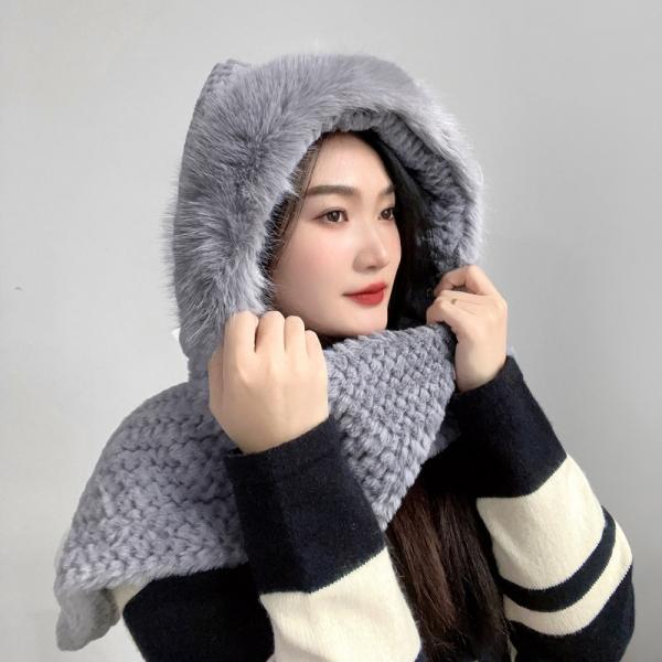 코지데잇 겨울 후드 머플러(그레이)