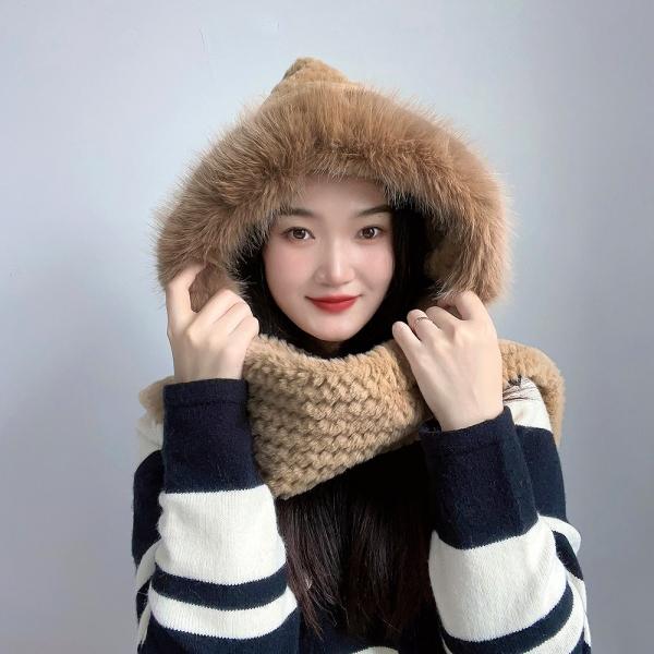 코지데잇 겨울 후드 머플러(브라운)