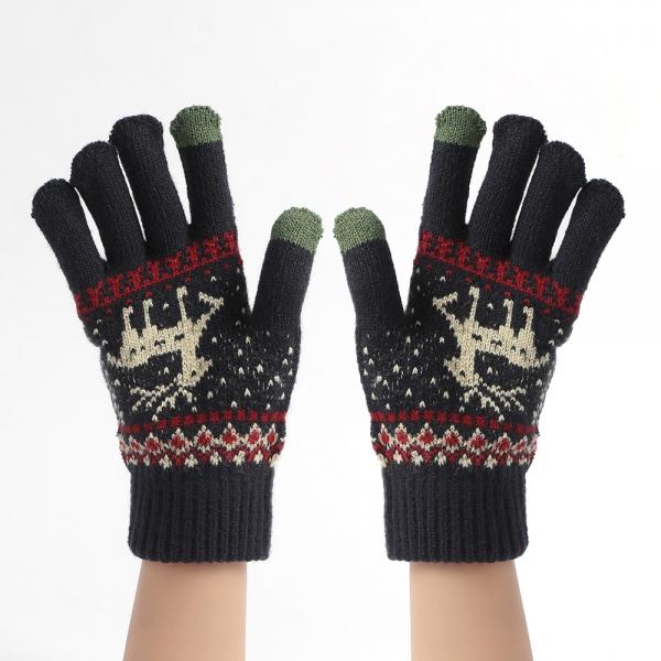 겨울사슴 겨울 터치장갑(네이비)