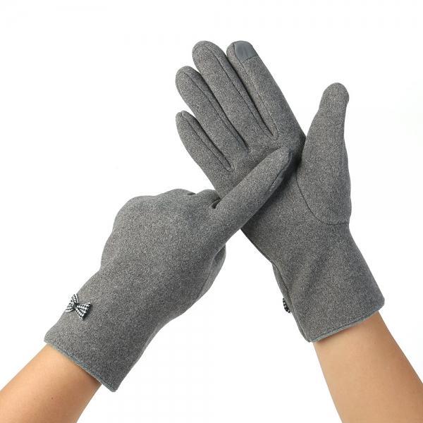 베리윈터 리본 여성용 겨울 터치 장갑 (그레이)