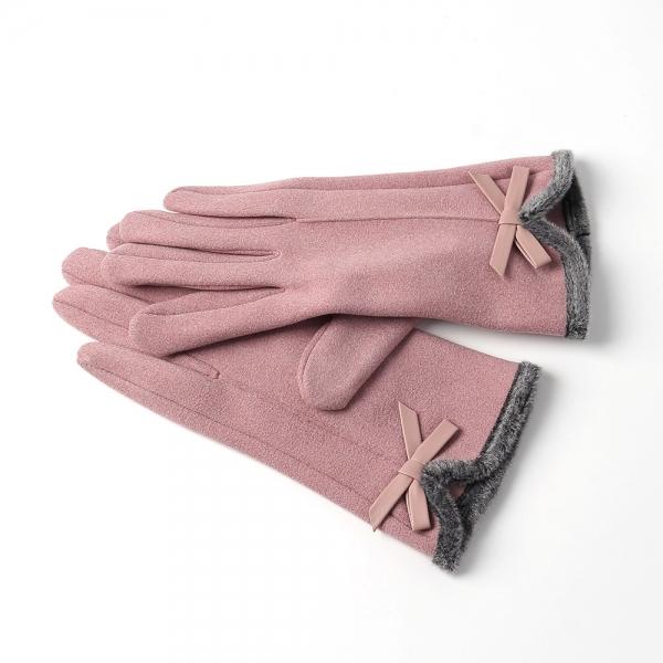 체리쉬 리본 여성용 겨울 터치 장갑(핑크)