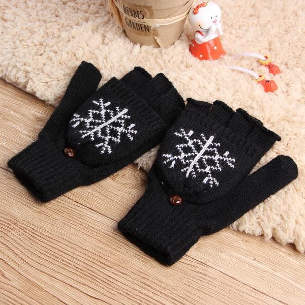 핑거 겨울 스노우 벙어리 장갑(블랙)