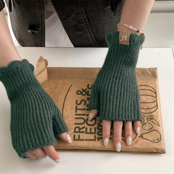 아름무드 겨울 골지 니트 핸드워머(그린)