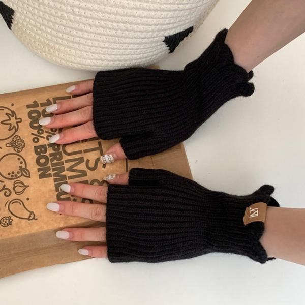 아름무드 겨울 골지 니트 핸드워머(블랙)