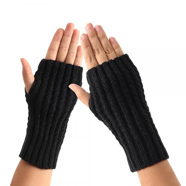 폴런 로프 겨울 니트 핸드워머(블랙)