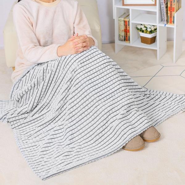 모던체크 극세사 겨울 무릎담요(그레이)