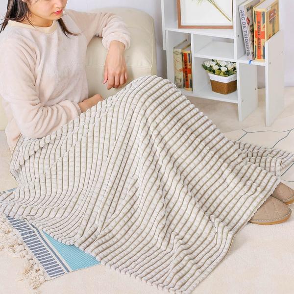 모던체크 극세사 겨울 무릎담요(카키브라운)