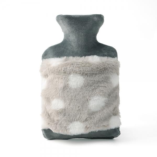 보들보들 땡땡이 보온 물주머니 800ml (그레이)