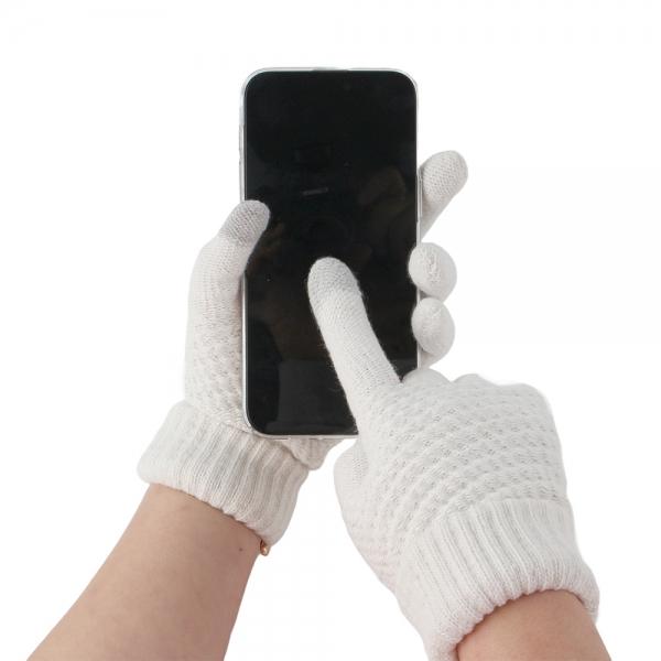 스마트폰 터치 겨울 손가락 니트장갑 화이트