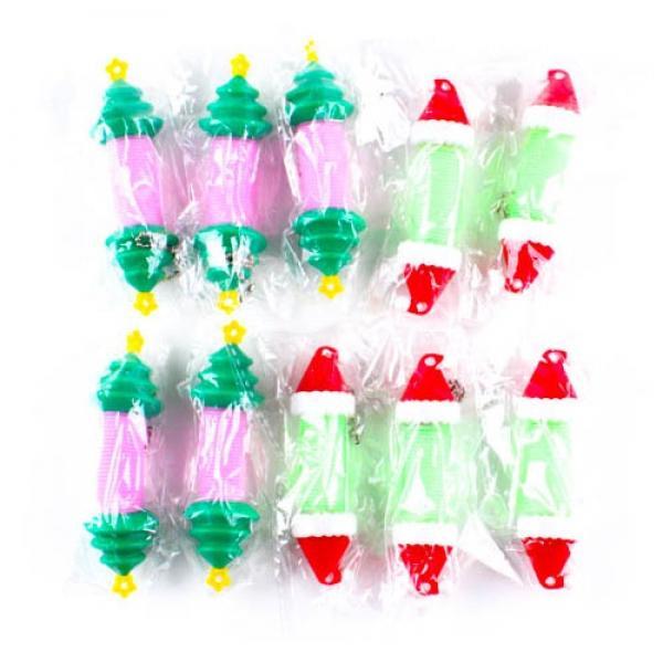 125B,E11] 2000 크리스마스 퍼줌 LED 팝튜브 키링 (10개세트)