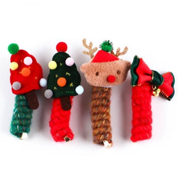 123C,123D,E11] 4500 크리스마스 팬시피아 반짝 트위스트 헤어장식 (8개세트)