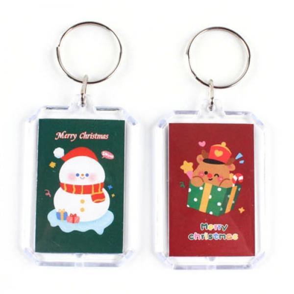 127B,127C] 500 크리스마스 퍼줌 아크릴 액자 열쇠고리 (12개세트)