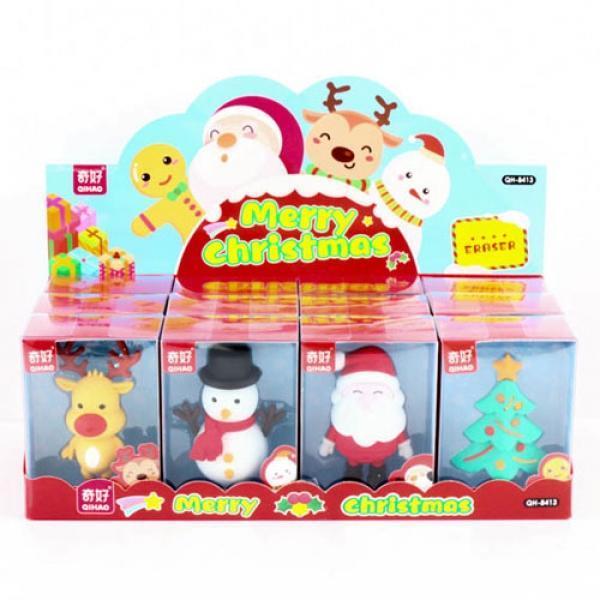 128B] 3000 크리스마스 팬시피아 왕피규어 지우개 (12개세트)