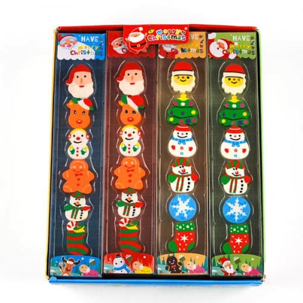 125A,125B] 2000 크리스마스 팬시피아 줄줄이 지우개 세트 (12개세트)