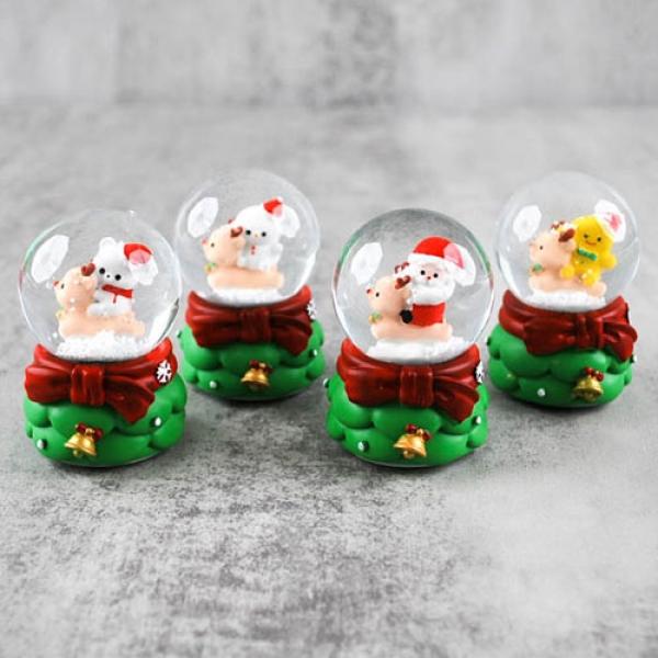 D13,134C] 5000 크리스마스 팬시피아 트리 꼭대기 친구들 워터볼 (4개세트)