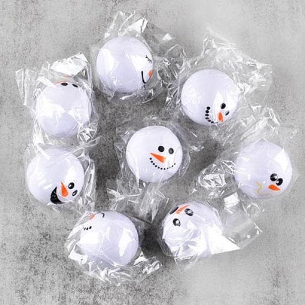 123C,E11] 1000 크리스마스 퍼줌 하양 눈사람 소프트볼 (16개세트)