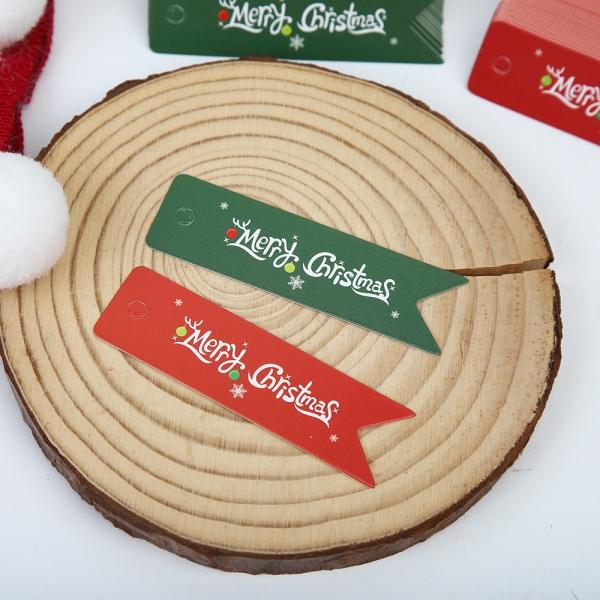 긴사각 메리 크리스마스 택 100개