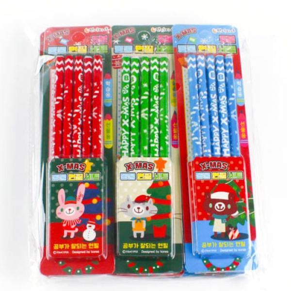 126A,126B] 1000 크리스마스 5본 동물연필세트 (15개세트)